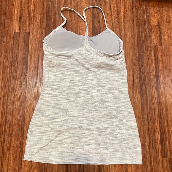Lululemon power Y tank top heathered gray light and white size 6 space dye - Picture 7 of 14
